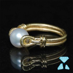 Anello oro giallo 750 (18kt) con perla 8mm