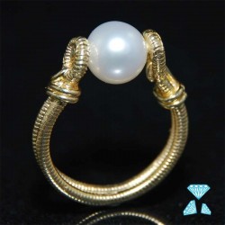 Anello oro giallo 750 (18kt) con perla 8mm