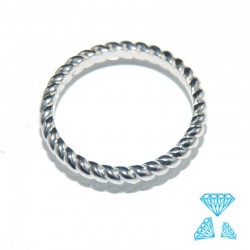 Fede oro bianco 750 (18kt) modello treccia codice 0267