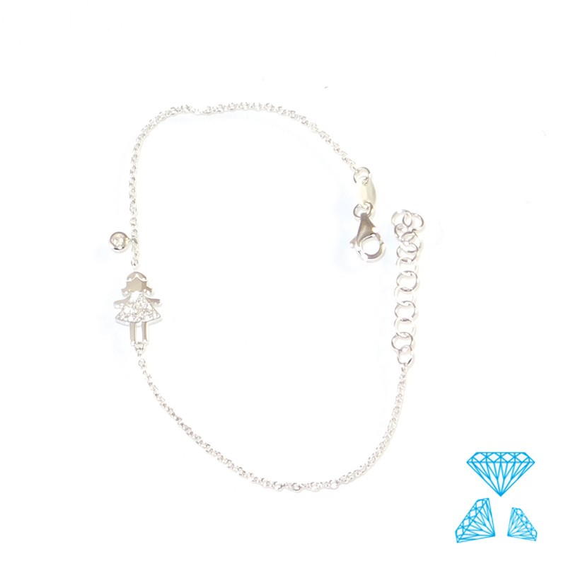 Bracciale Bambola oro bianco 750 con brillanti Bracciale Bambola oro bianco 750 con brillanti