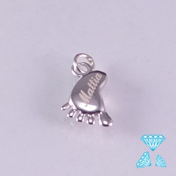 Piedino in argento 925 con incisione personalizzata