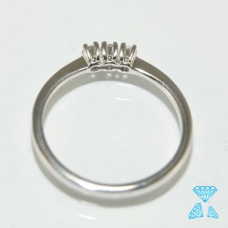 Trilogi in oro bianco 750-18kt con brillanti ct 0.15