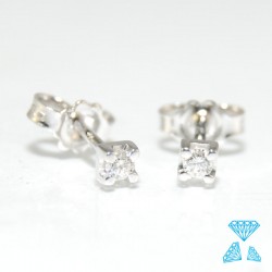 Orecchini in oro bianco 750-18kt con brillanti ct 0.10