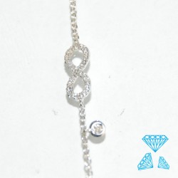 Bracciale Infinito in oro bianco 750-18kt con brillanti