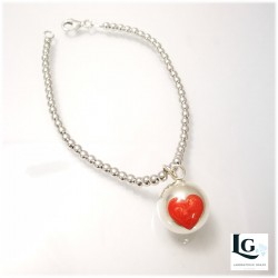 Small Ball bracciale con cuore smaltato