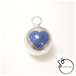 Small Ball cuore blu glitter