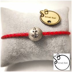 Bracciale Small Ball con Ancora in Rilievo