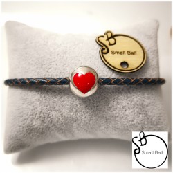 Bracciale Small Ball con cuore rosso