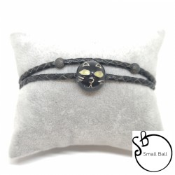 Bracciale Small Ball con Gatto Nero e occhi Fluorescenti