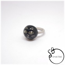 Anello Small Ball Gatto Nero